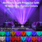 Northern Light Projector, Battery Operated Aurora Night Light, 16 Colors Galaxy Lamp Ocean Wave Ceiling Projector Mood Ambient Lighting for Bedroom Party Adults Kids Room Toddler Girl Gift