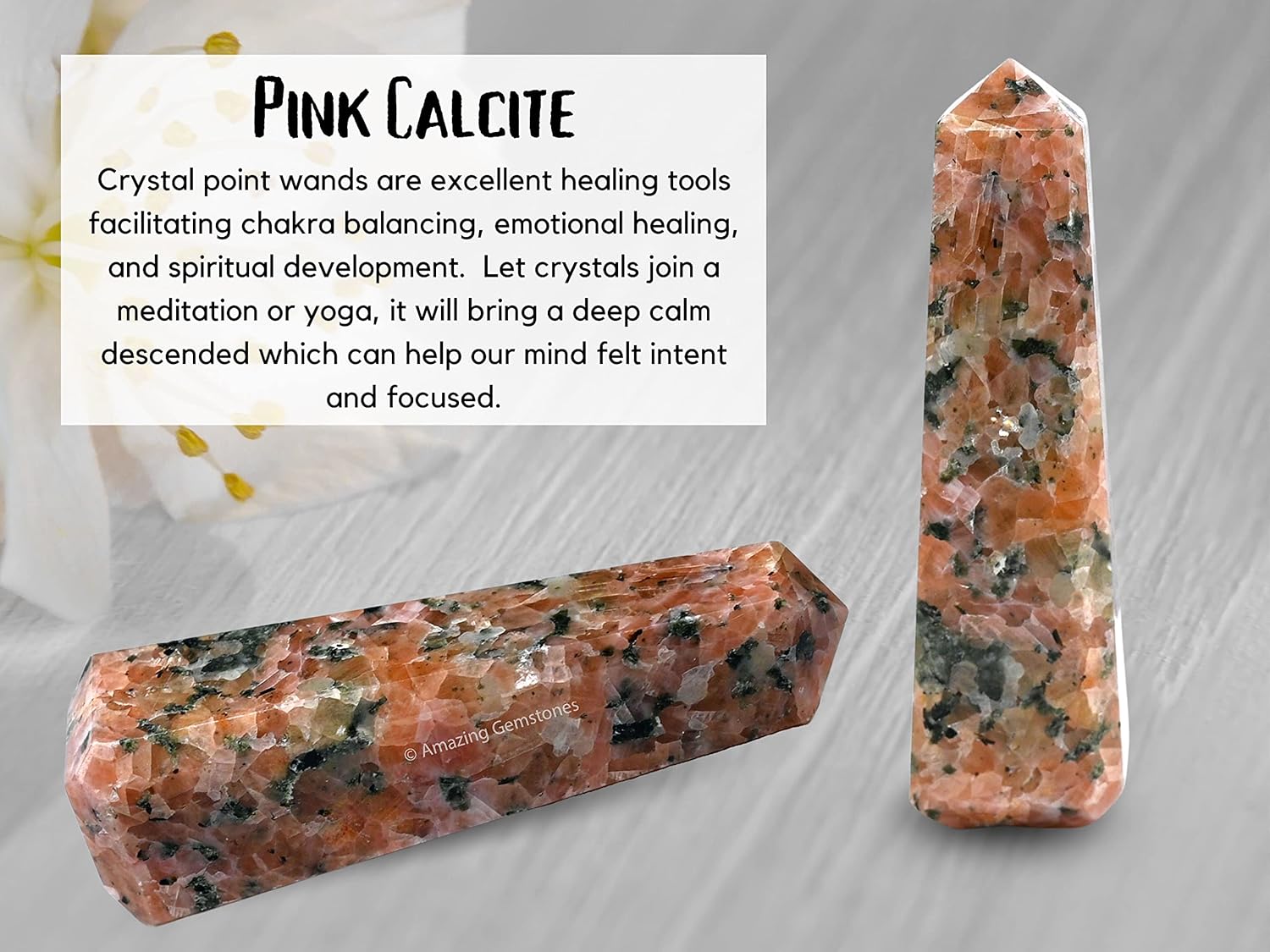 Amazing Gemstone Pink Dotted Calcite Crystal Towers ~ Natural Healing Crystal Point Obelisk for Reiki Healing and Crystal Grid (2 to 3 INCH)