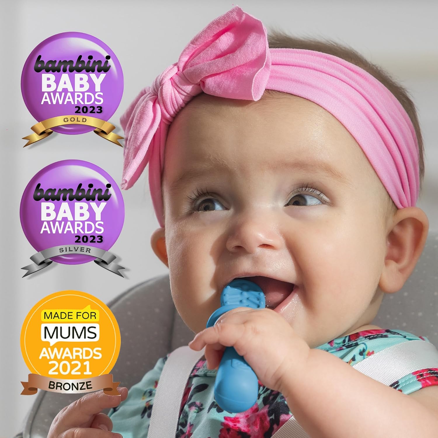 TalkTools ITSY Tiny Silicone Spoons – Twin Pack Soft Silicone Self-Feeding Training Spoons for Kids & Toddlers, Anti-Choking Flange Guard and Non-Slip Handle (Ocean)