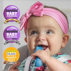 TalkTools ITSY Tiny Silicone Spoons – Twin Pack Soft Silicone Self-Feeding Training Spoons for Kids & Toddlers, Anti-Choking Flange Guard and Non-Slip Handle (Ocean)