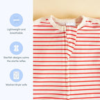 SleepingBaby Zipadee-Zip Transition Swaddle - Cozy Baby Swaddle Blanket with Zipper Convenience - Roomy Wearable Blanket for Easy Diaper Changes - Stripes Strawberry/Cream, Large (12-24 Month)