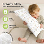 Toddler Pillow with Pillowcase - 10x18 My Little Dreamy Kids Travel Bed Pillows for Sleeping, Organic Cotton Small Pillowcase, Soft & Breathable, Machine Washable, Toddlers 2-5 Years Old (Escapade)