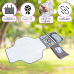 Portable Baby Changing Pad with Waterproof Mat - Foldable Diaper Clutch Kit and Organizer for Travel or Changing Table