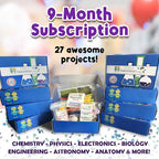 Stem Learning 9 Monthly Subscription Box Kits w/ 27 Projects - Summertime Remote School Building Toys - Science, Technology, Engineering, Mathematics - Activities for Kids Boys & Girls Ages 7-12