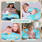 Nursing Pillow & Breastfeeding Pillow – Ergonomic C-Shape for Breastfeeding & Bottle Feeding, Standard Size Breathable with Washable Cover, Hypoallergenic,Tummy Time & Sitting Support ( 0-18Months)