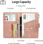 Passport Holder for Travel Rfid Passport Wallet for Women Men with Zipper Pocket Pen Sim Card Holders Slim Travel Accessories