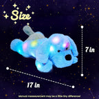 Hopearl LED Plush Puppy Light up Stuffed Animal Dog Floppy Pup Night Lights Glow in The Dark Christmas Winter Birthday Gifts for Kids Toddler Girls, Blue, 17''