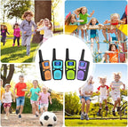 WokTok Small Machine Walkie Talkie,Camping Outdoor Game Toys Christmas Birthday Gift for Boys and Girls 3 4 5 6 7 8 9 10 Years Old Rechargeable with NOAA,Lanyard Kids Walkie Talkie 2 Packs