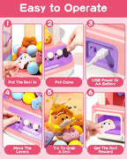 Claw Machine for Kids, Mini Vending With Music, Prize Dispenser Toys for Girls and Boys, Electronic Claw Game for Party Birthdays, Includes 45 Mini Toys (Large)