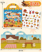 Benresive Reusable Sticker Book for Toddlers 2-4 Years, Fun Travel Stickers for Kids, Waterproof Sticker Books for Toddlers 1-3, Crafts Activities for Todddlers 1-3 2-4 3-5 - Thanksgiving