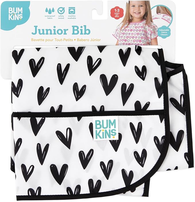 Bumkins Bibs - Toddler Bibs, Waterproof, Large for 1-3 Years, Short Sleeve