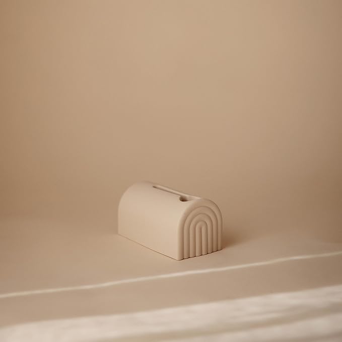 mushie Bath Spout Cover | Soft Silicone Bathtub Faucet Safety Guard for Kids | Universal Fit (Shifting Sand)