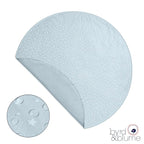 Byrd & Blume Round Baby Play Mat, Organic Cotton Soft Padded Nursery Floor Mat, Safe Hypoallergenic Baby Mat, Reversible, Foldable, Portable Infant Tummy Time Mat Fits Tents & Playpens (40"x40") Blue