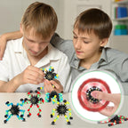 100 Pcs Funny Sensory Fidget Toy Bulk Transformable Chain Robot Finger Toys Fidget Spinners Stress Relief Fingertip Gyro Deformable Mechanical Spiral Twister Spinner Toy for Adult Kids ADHD (Glow)