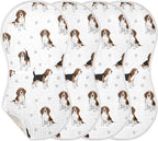 4 Pack Muslin Burp Cloths Beagle Dogs Paw White Cotton Baby Burp Cloths Extra Absorbent and Soft Burping Cloth for Newborn Babies Boys Girls 22x11 Inch