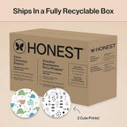 The Honest Company Clean Conscious Diapers for Delicate Skin | Up to 100% Leakproof | Hypoallergenic, Fragrance Free | Gender Neutral | Super Club Box, Size 2 (12-18 lbs), 124 Count (Prints May Vary)