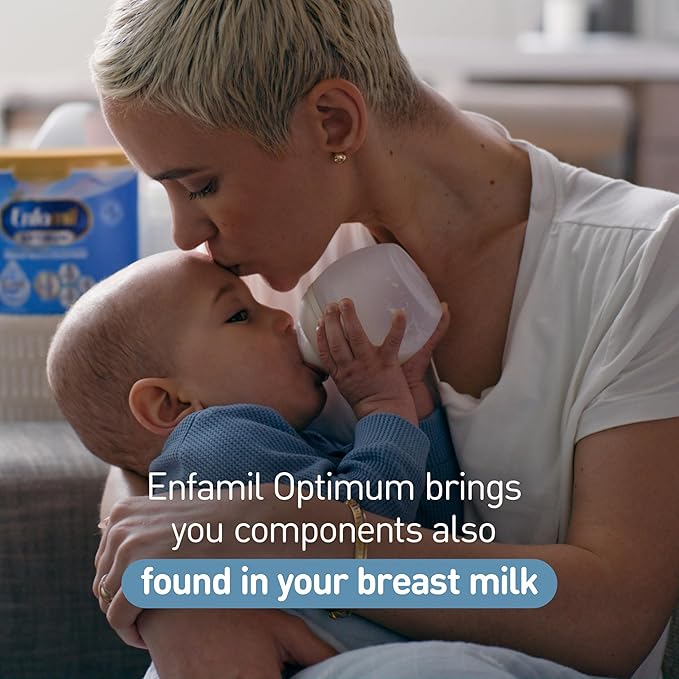 Enfamil Optimum Baby Formula, Our Closest Formula to Breast Milk, Immune-Supporting Lactoferrin also found in Breast Milk, Brain-Building DHA, 20.5 Oz, Pack of 4