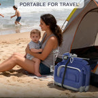 Collapsible Baby Bathtub for Newborn to Toddler (0-24 Months), Portable Baby Bath Tub for Travel, Newborn Bathtub with Soft and Supportive Cushion (Astronaut-Blue)