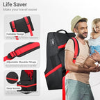 Car Seat Travel Bag - Padded, Comfortable, Durable, Roomy Gate Check Carseat Cover Backpack Fits 3-in-1，Convertible, Booster & Infant Car Seats for Airplane, Airport, Red