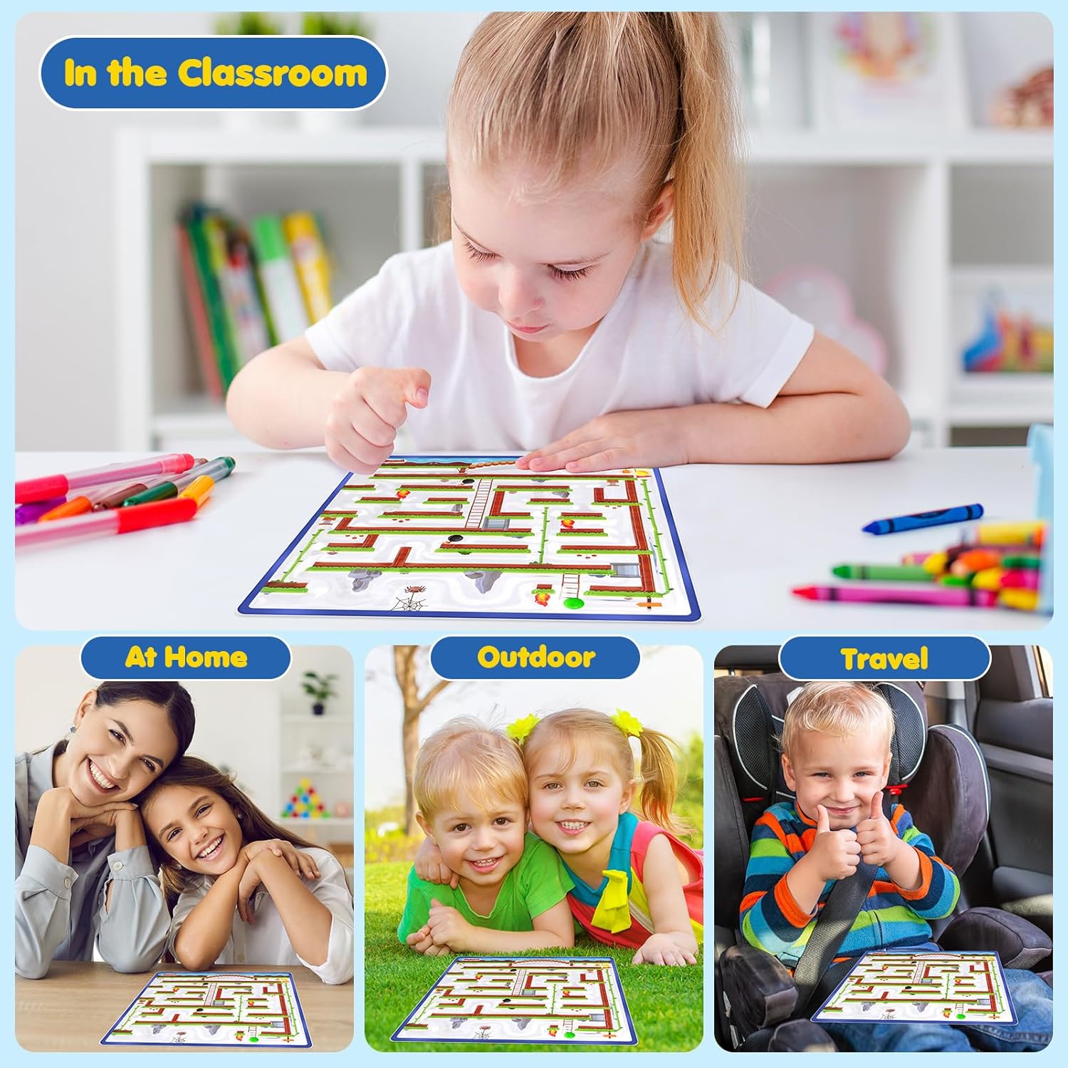 Squishy Sensory Toys for Kids - Autism Toys Fidget Marble Maze - Sensory Toys for Kids with Autism, Gel Filled Sensory Items for Kids, Goodie Bag Stuffers, Boys Girls Classroom Prize Gifts