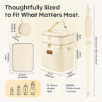 Breastmilk Cooler Bag with Ice Pack & Pacifier Case, Large Double Layer Insulated Baby Bottle Cooler Fits 6 Bottles, Breast Pump Storage Bag for Working Nursing Moms, with Gift Box