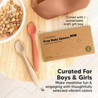 KeaBabies Silicone Baby Spoons, Self Feeding 6-12 months - 3-Pack Baby Weaning Eating Utensils, Toddler First Food Training Spoon, Infant, Kids Feeding Supplies Essential Set,Dishwasher-safe (Roseate)