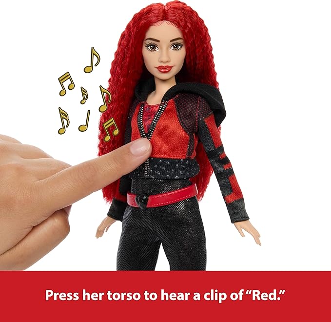 Mattel Disney Descendants: The Rise of Red Doll – Singing Doll with Movie-Inspired Clothes & Accessories, Sings “Red”