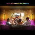 RGB+IC Floor Lamp, Smart LED Corner Lamp with Music Sync and 16 Million DIY Colors, App & Remote Control, 360° Rotating Standing Floor Lamp with Spotlight for Bedroom Living Room