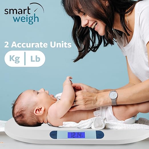 Smart Weigh Digital Baby Scale Infant Scale for Weighing Pet Scale for Puppy and Cat Accurate Digital Scale in Pounds Ounces Kilograms Holds Up to 44 Lbs Multi-Function with Hold Function