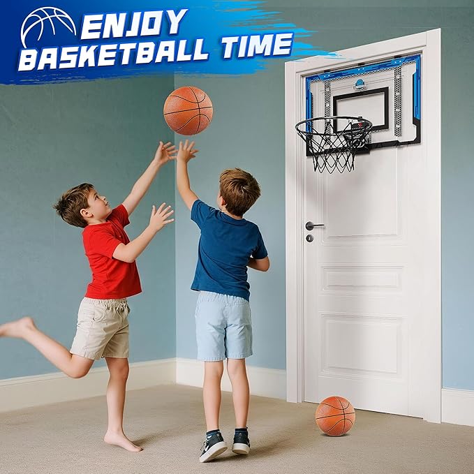 Kids Indoor Basketball Hoop with Scoreboard & Timer,Toddler Adjustable Height Basketball Goal Toy for Outdoor Backyard,Sports Game Play