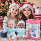 Toy Choi's Twin Baby Dolls - 12 inch Two Soft Body Black and White Doll with Accessoires, Dolls Play Set for 2 3 4 5 Year Old Boys and Girls Gift | Blue Outfit Doll Set