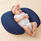 Nursing Pillow and Positioner, Breastfeeding, Bottle Feeding, Baby Sitting Support with Removable Ultra Soft Cover, Tummy Time Support for Baby Boys and Girls (Estate Blue)