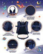 HappyVk- Backpack with Leash for Kids-Anti Lost Walking Toddler Leash-Dinosaur design-for 1-4 Years Old Boys, Girls