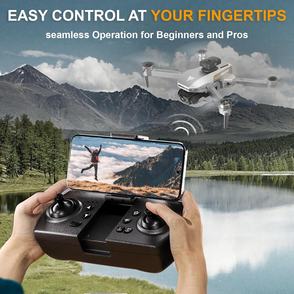 Brushless Motor Drone,90° Adjustable 4K FPV,APP control,40min Flight Time,Indoor Obstacle Avoidance,Optical Flow Positioning,Gesture Photography,360° Flip,Eyond-Range Loss Alert, Toys Gifts for Men Boys