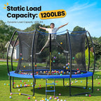 ORCC 1200LBS Weight Capacity Trampoline 16 15 14 12 10 8 FT for Kids with Safety Enclosure Net for Children Adults Outdoor Yard Trampolines