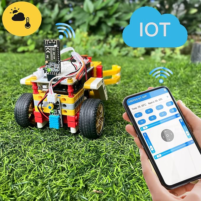 OSOYOO Building Block Robot car kit for Arduino as STEM Toy Gift for Kids Teenagers Adults to Learn Program Electronic Circuits, WiFi IOT Mechanical