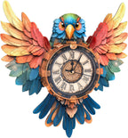 3D Puzzles for Adults Clock-Parrot Design Model Kit-Mechanical DIY Pendulum Clock with Roman Numerals-Desk Home Office Decor Personalized Gift for DIY Lovers