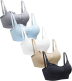 Suekaphin 5PACK Nursing Bra Wireless Bra Women's Sleeping Maternity Bra Breastfeeding Bra