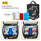 Breastmilk Cooler Bag with Ice Pack Fits 4 Baby Bottles Up to 9 Ounce Insulated Baby Bottle Bag Breast Milk Cooler on The Go with Strap Baby Bottle Cooler Bag for Nursing Mom Daycare or Travel