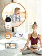 TakTark Baby Monitor, 5" 720P HD Baby Camera with IPS Screen, Remote Pan & Tilt, 2 Way Audio, Night Vision, Digital Zoom, VOX Sound Detection, Ideal for New Parent