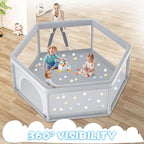 Baby Playpen 65x65 Inch, Large PlayPen for Babies and Toddlers Hexagonal Type Baby Play Yards for Toddlers Infants