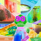 90 Lab Experiments Science Kit for Kids, STEM Activities Educational Scientist Toys Gifts for Age 6-12 Year Old Boys Girls, Chemistry and Physics Set Toys, Volcano Eruption