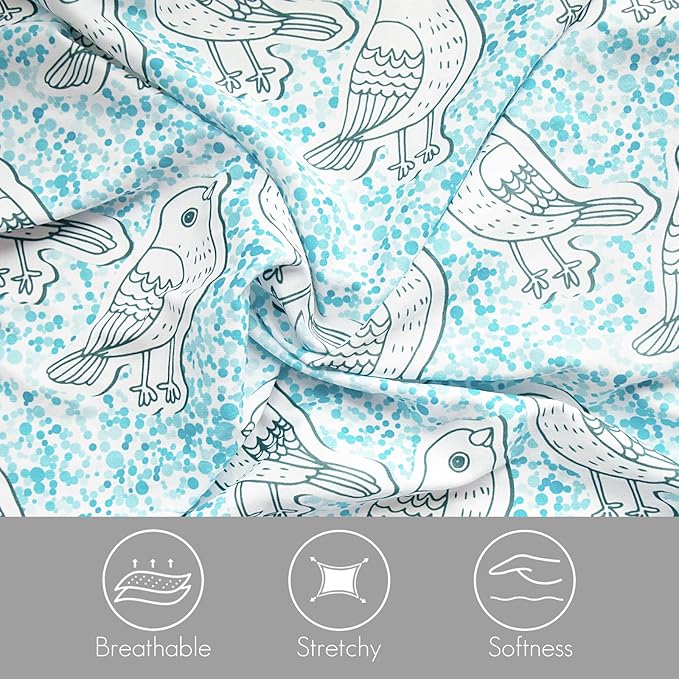 Nursing Pillow with 2 Piece Removable Ultra Soft&Stretchy Cover,Nursing Pillows for Breastfeeding,Tummy time and Baby Sitting Support,Bird Pattern