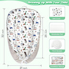 KISS GOLD Baby Lounger - Breathable Soft Cotton Cover Baby Lounger Nest, Babies Essentials Gifts, Portable Lounger for Baby Tummy Time Floor Playing Seated Support for Home and Travel