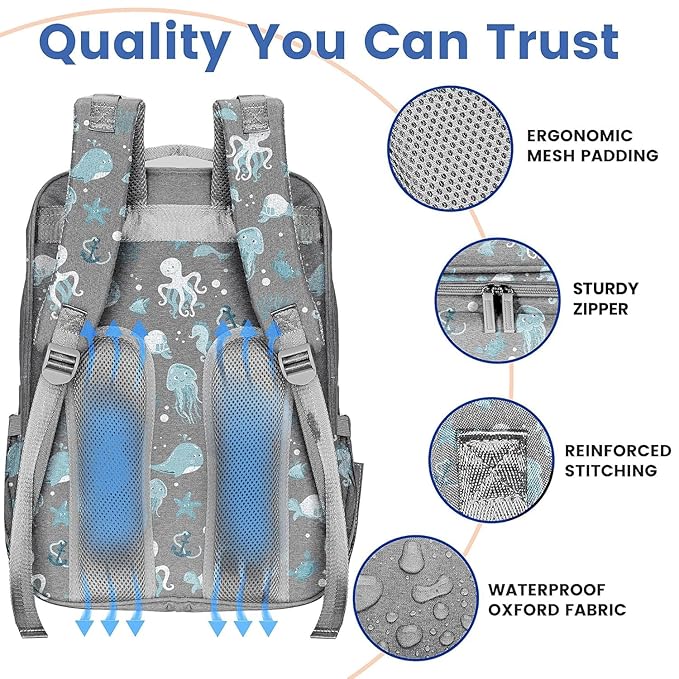 PILLANI Baby Diaper Bag Backpack - Large Bag for Boys & Girls, Waterproof Diaper Backpack - Travel Diaper Bags w/Changing Pad, Baby Registry Search & Shower Gifts - Essentials Must Haves Newborn Stuff