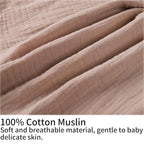 Onacosht Muslin Nursing Pillow Cover Soft 100% Cotton Feeding Pillow Slipcover Fits Standard Infant Nursing Pillow for Boy and Girl, Blush