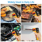 Non-Contact Infrared Thermometer Gun, High Accuracy -58°F to 1472°F, Adjustable Emissivity, Ir Thermometer with Backlit LCD, Over-Temp Alarm, Laser Temperature Gun for Cooking,BBQ,HVAC