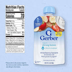 Gerber Toddler Food, Strawberry Banana, Fruit Puree and Yogurt Pouch. No Added Sweeteners, 12PK
