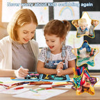 Erasable Doodle Set for Kids - Reusable Magic Drawing Book with 12 Watercolor Pens 14 Page Drawing, Road Trip Car Game Writing Painting Set for Boys and Girls (Zoo)