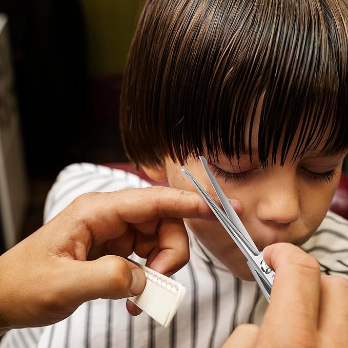 Safety Round Tip Hair Scissors for Kids, Fcysy 6 In Hair Cutting Shears for Children, Stainless Steel Barber Haircut Scissors for Toddlers, Boys & Girls – Safe Hair Trimming at Home